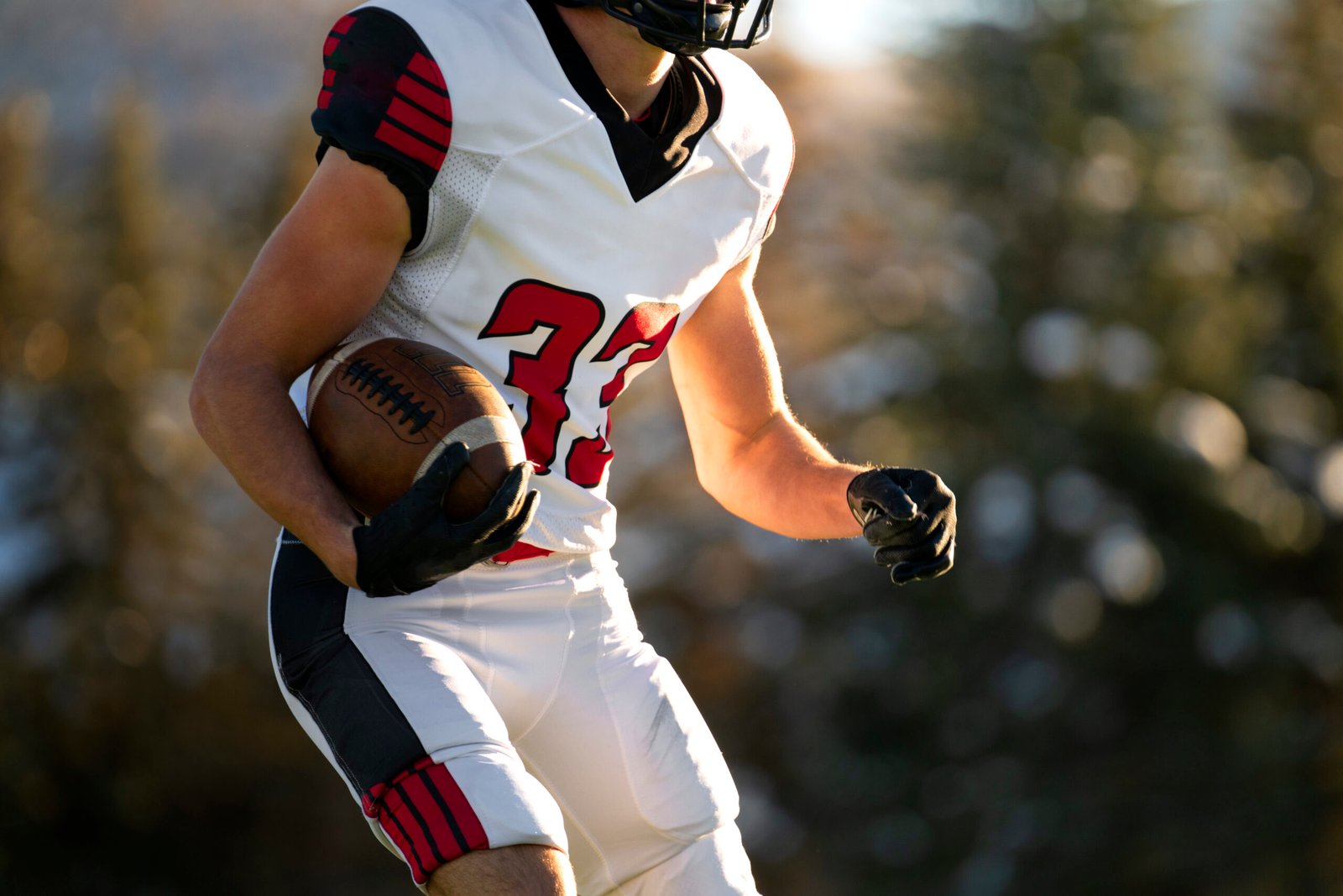Select athlete training in full uniform for 7v7 football tournaments loudoun county